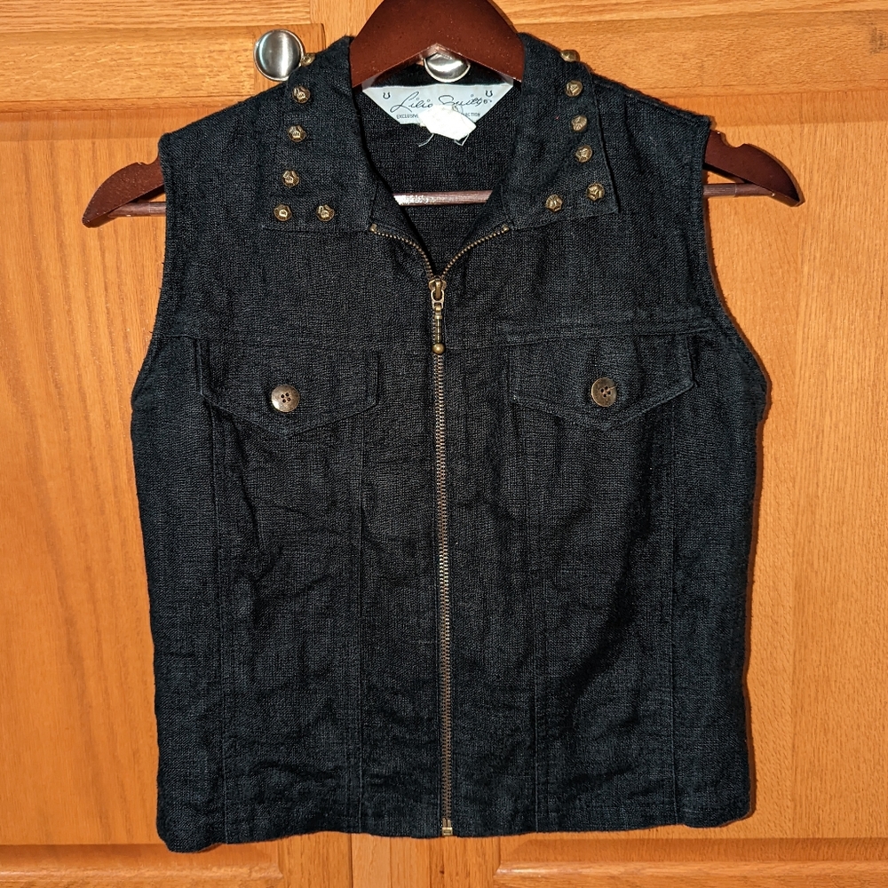 Vintage Lilia Western vest Studded Women size S Ranch wear ramie punk gothic